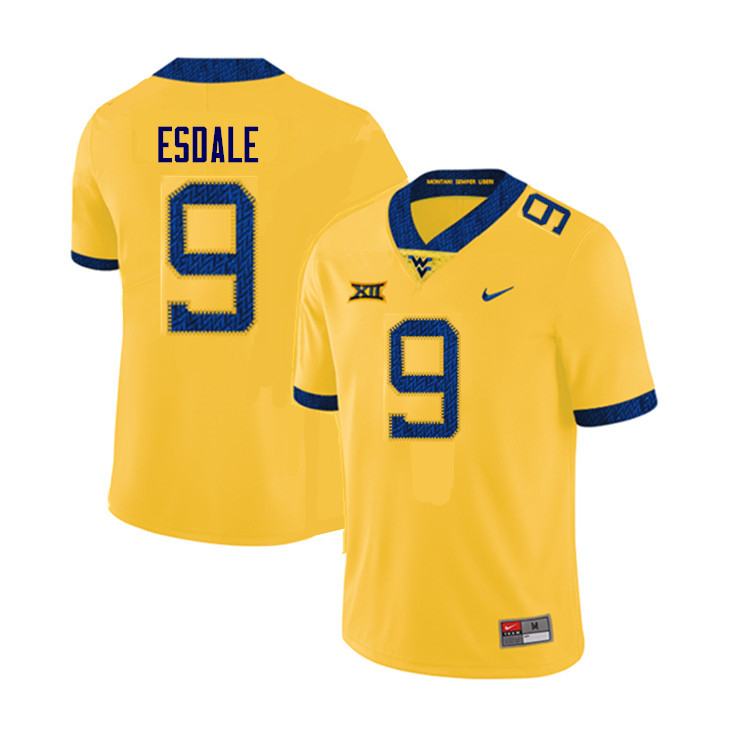 NCAA Men's Isaiah Esdale West Virginia Mountaineers Yellow #9 Nike Stitched Football College Authentic Jersey XM23Z82SF